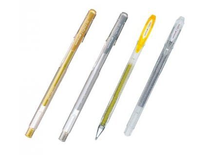 Gelový roller Uni Signo UM-120 bronzový, metalická gelová tinta pro psaní na tmavý papír