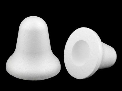 Polystyrenový zvonek 90 mm, lehký polotovar k dozdobení pro vánoční dekorace
