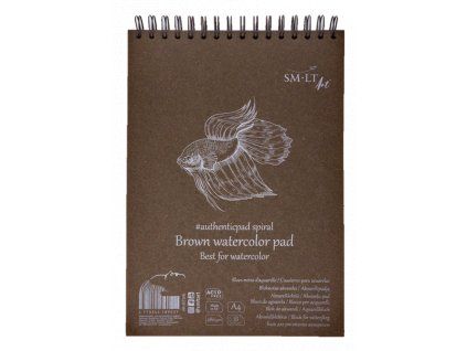 Hnědý akvarelový blok SM.LT Brown Watercolor Pad A5, 280 g/m2, 20 listů
