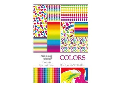 Happy Color Colors blok s motivy A4, 80 g/m2, 15 listů s až 26 různými vzory