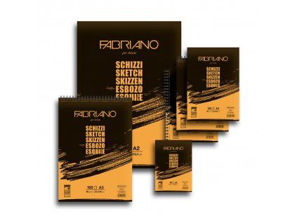 Fabriano Schizzi skicovací blok A5, 90 g, 60 listů, drátěná vazba na delší straně