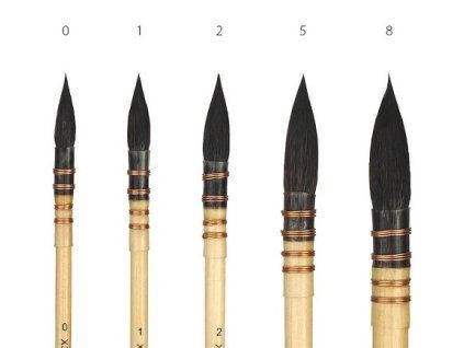 Kulatý akvarelový štětec t_brush ACADEMY squirrel č. 1 s veverčím vlasem
