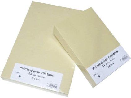 Stepa náčrtkový papír 90 g/m2 A3 chamois, balení 500 listů pro kreslení a skicování